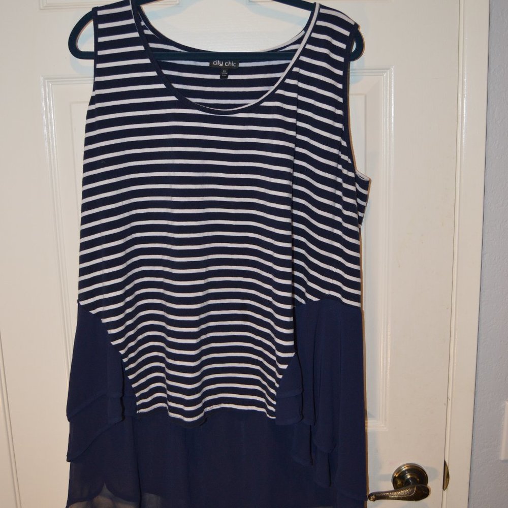 Nautical Striped Tank Size 22